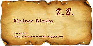 Kleiner Blanka névjegykártya